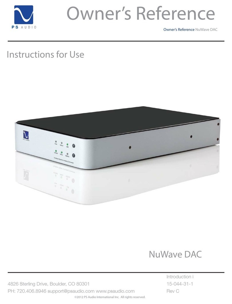PS Audio NuWave DAC Quick start guide