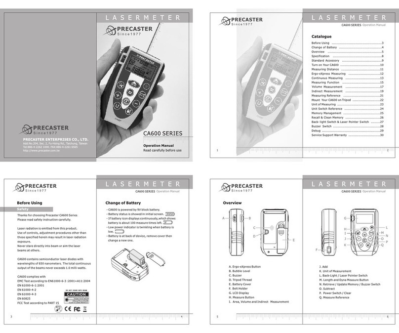 Precaster CA600 Series Operation manual