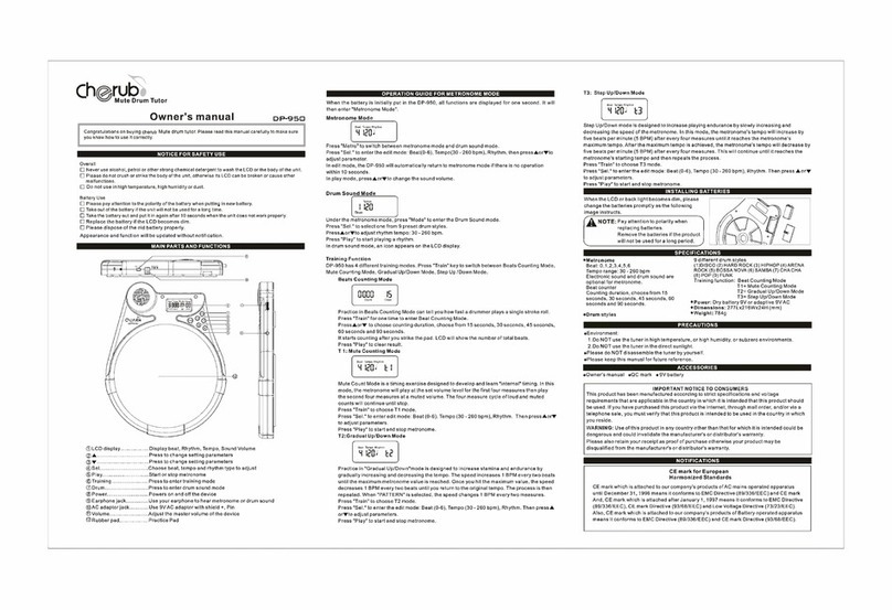 Cherub DP-950 owner's manual