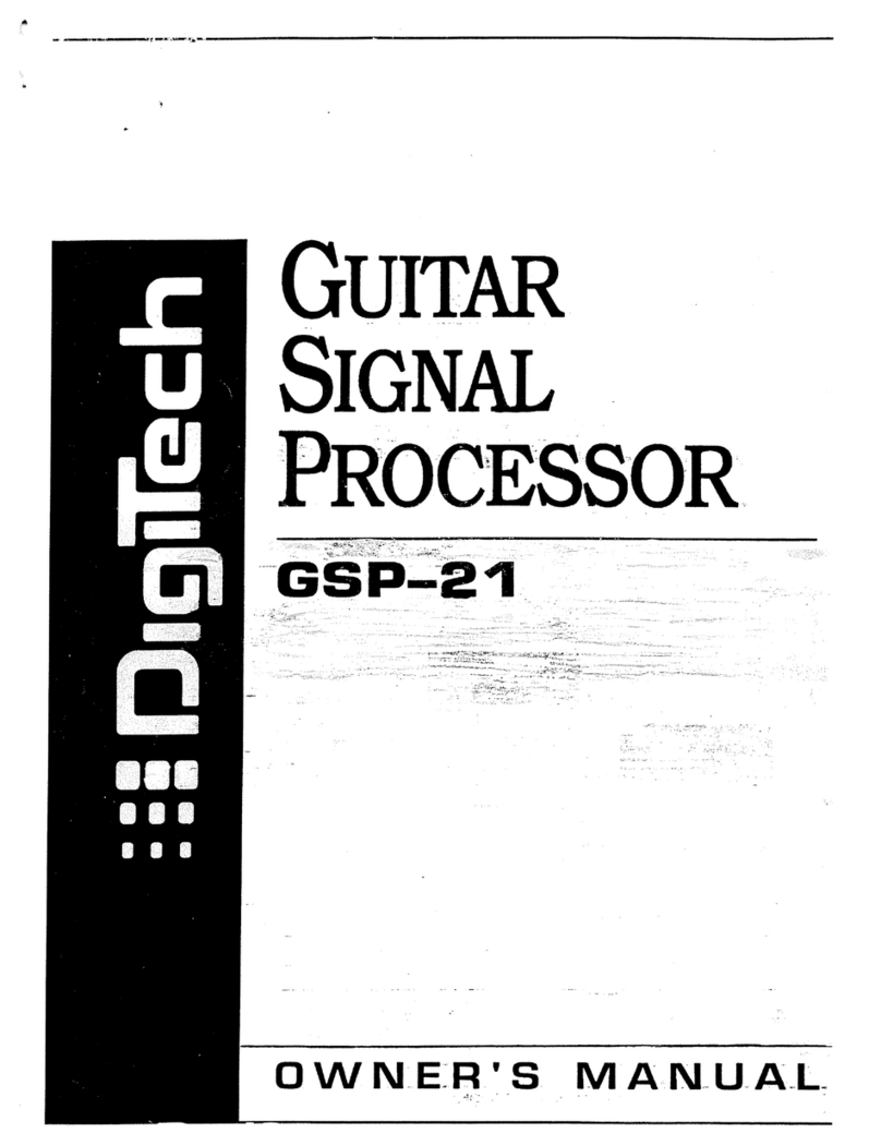 digi-tech GSP 21 Legend owner's manual