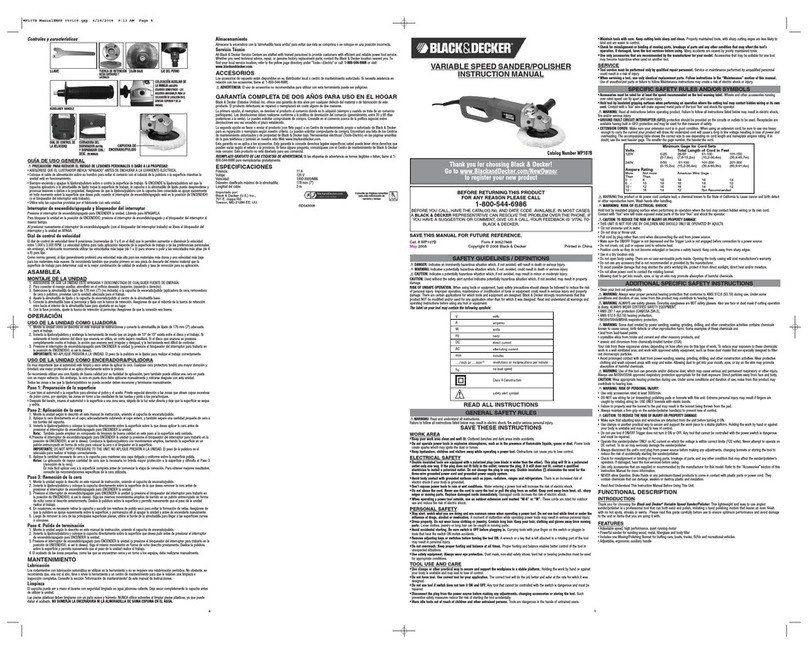 Black & Decker WP107B instruction manual