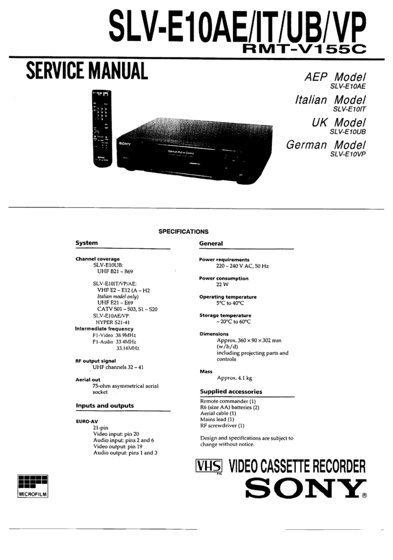 Sony SLV-E10AE/IT/UB/VP User manual