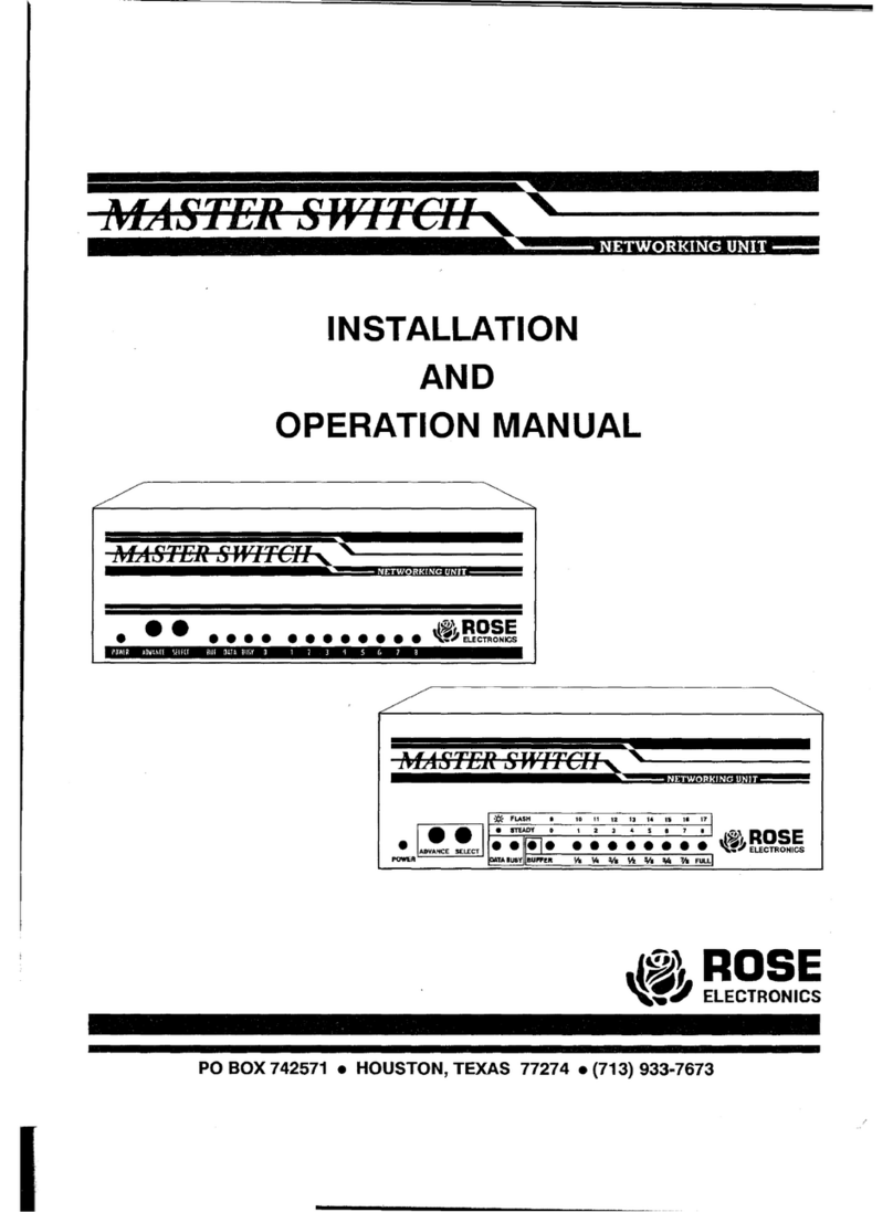Rose electronics MASTER SWITCH Installation and operation manual Rose electronics MASTER SWITCH Installation and operation manual
