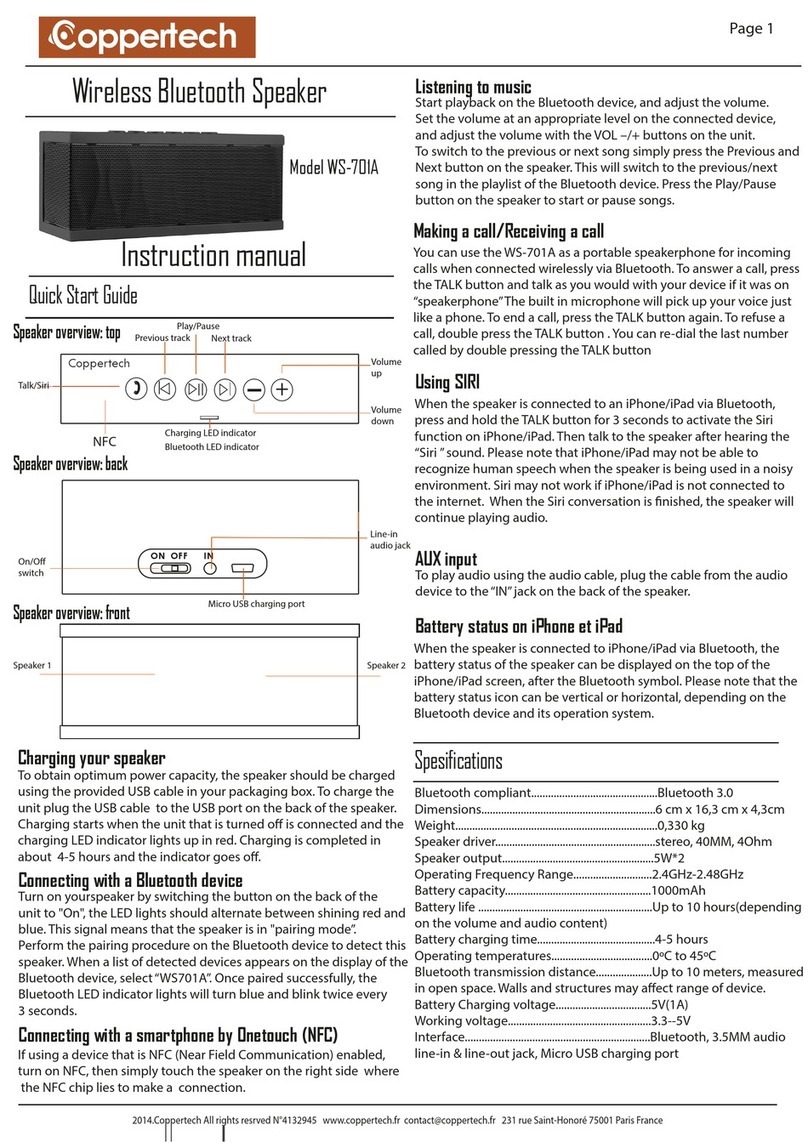 Coppertech WS-701A User manual