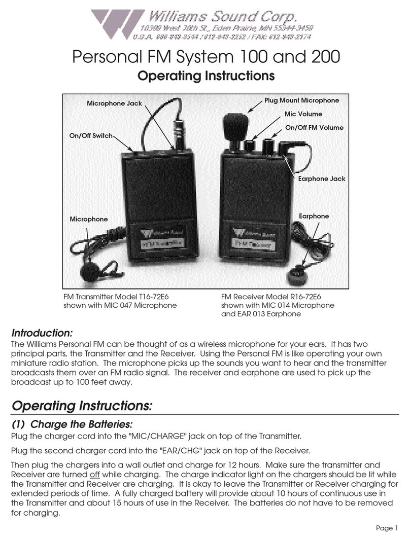 Williams Sound TGS 100 operating instructions