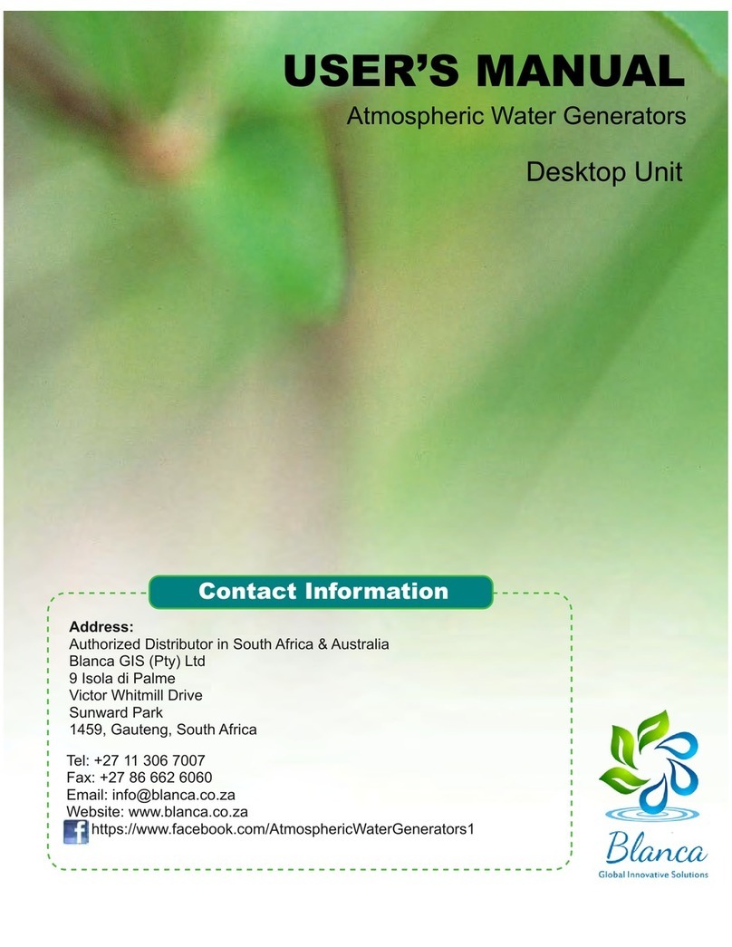 Blanca Atmospheric Water Maker user manual