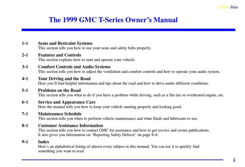 GMC T-Series 1999 owner's manual