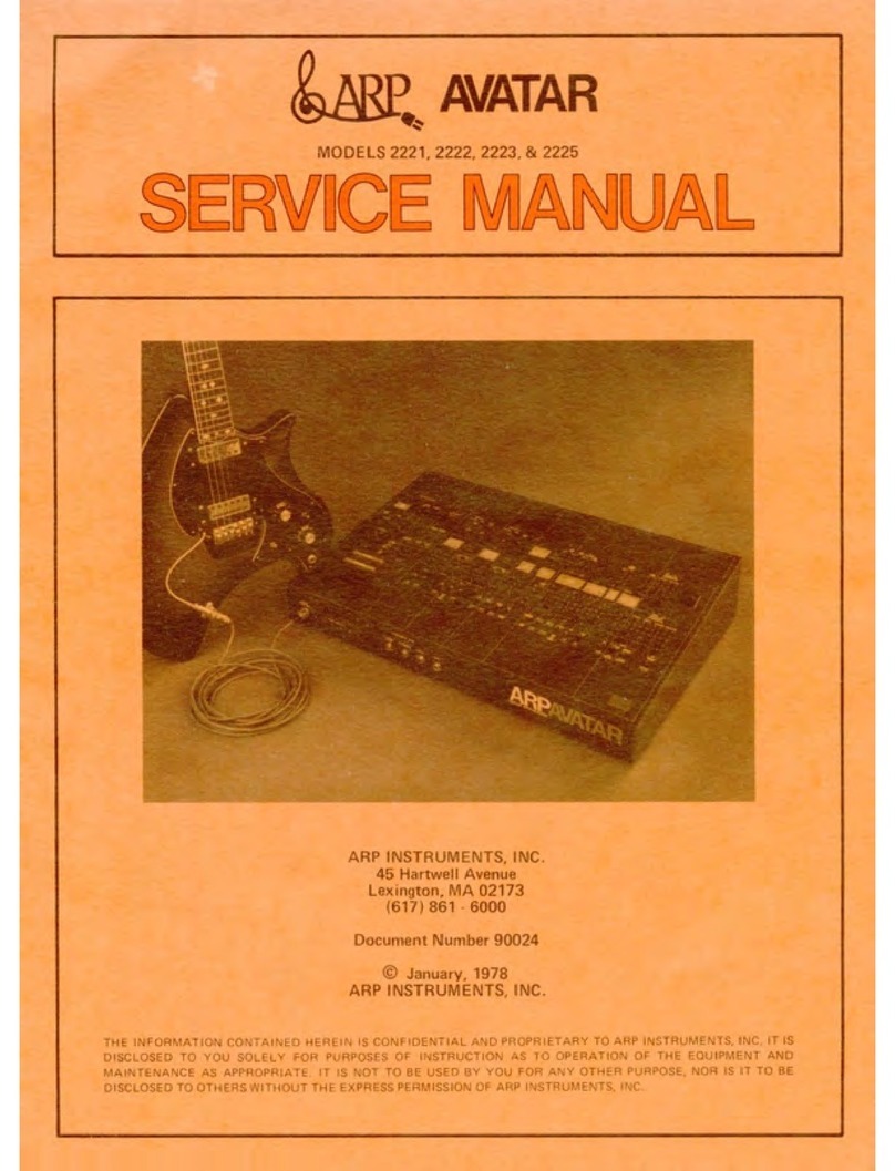 ARP Instruments Avatar 2221 User manual