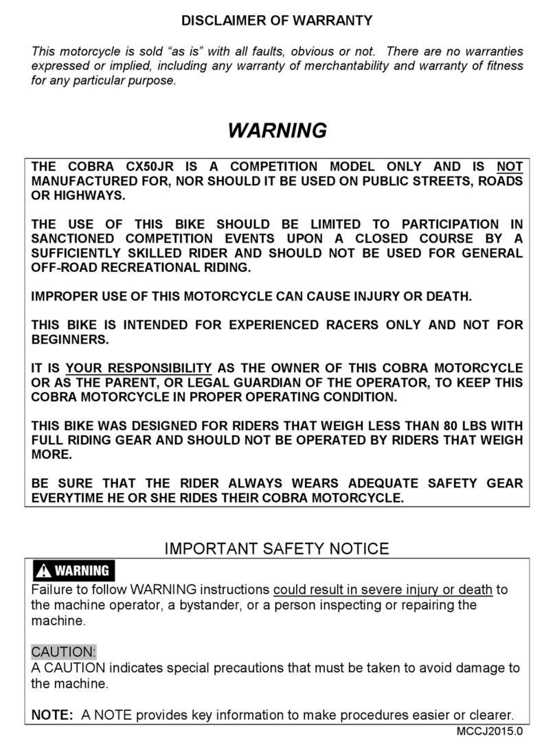 Cobra CX50 JR 2015 User manual Cobra CX50 JR 2015 User manual