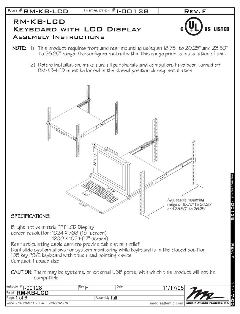 Middle Atlantic Products RM-KB-LCD Assembly instructions