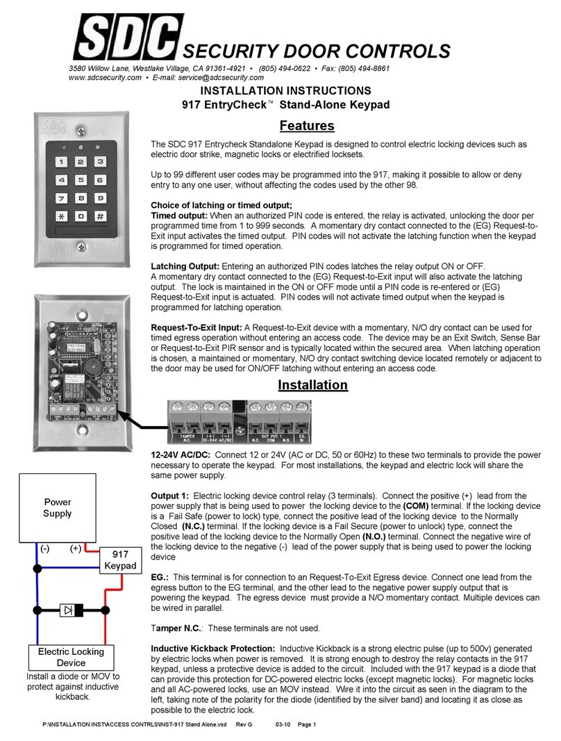 SDC 917 EntryCheck installation instructions