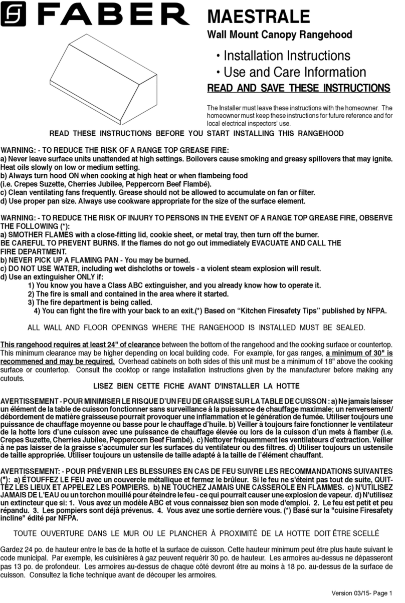 Faber MAESTRALE installation instructions