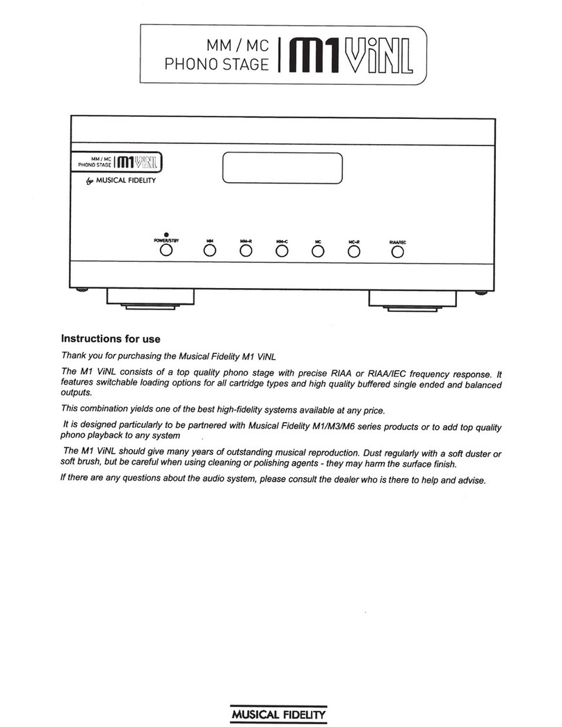 Musical Fidelity MM/MC PHONO STAGE M1 VINL Instructions for use