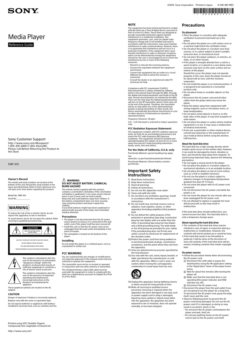 Sony FMP-X10 User manual