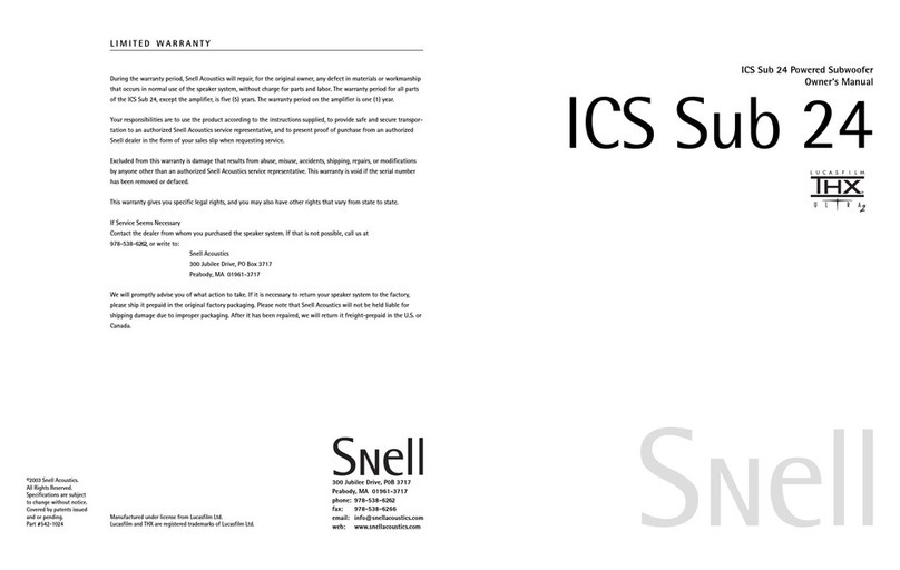 THX ICS Sub 24 owner's manual
