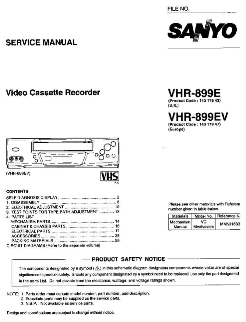 Sanyo VHR-899E User manual