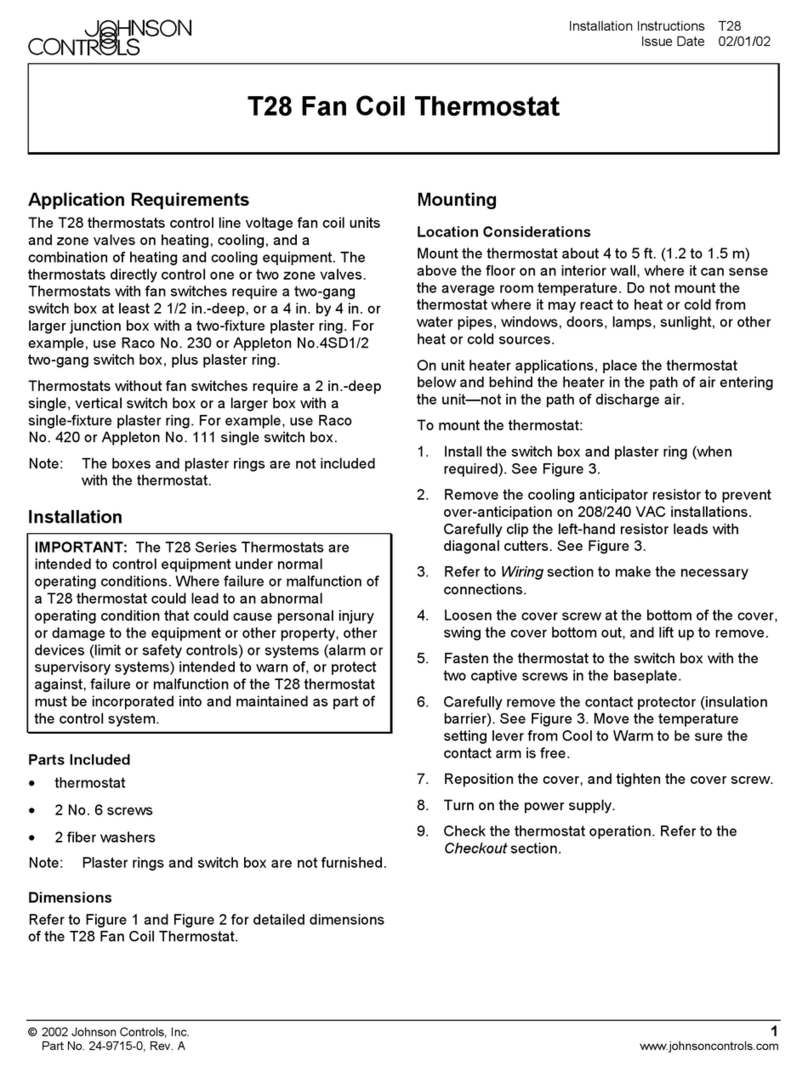 Johnson Controls T28 User manual