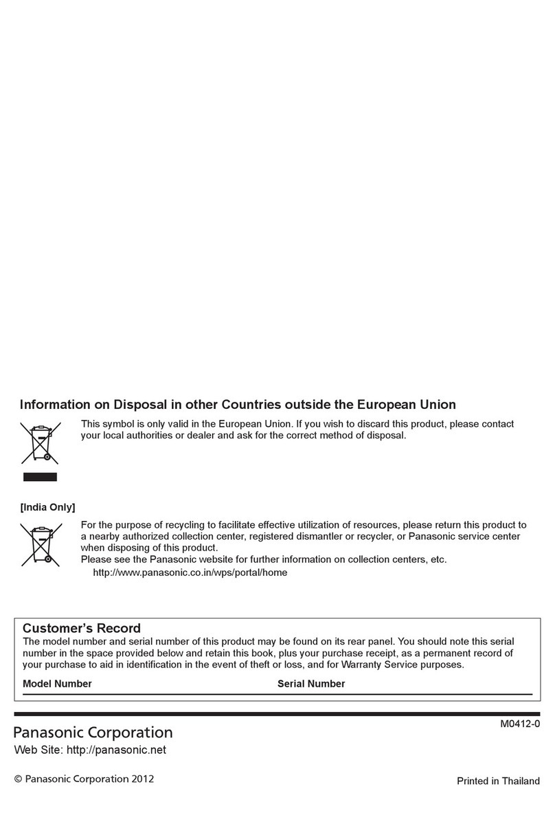 Panasonic Viera UT50Dseries User manual