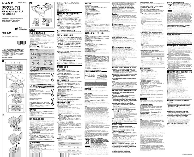 Sony XLR-K2M User manual