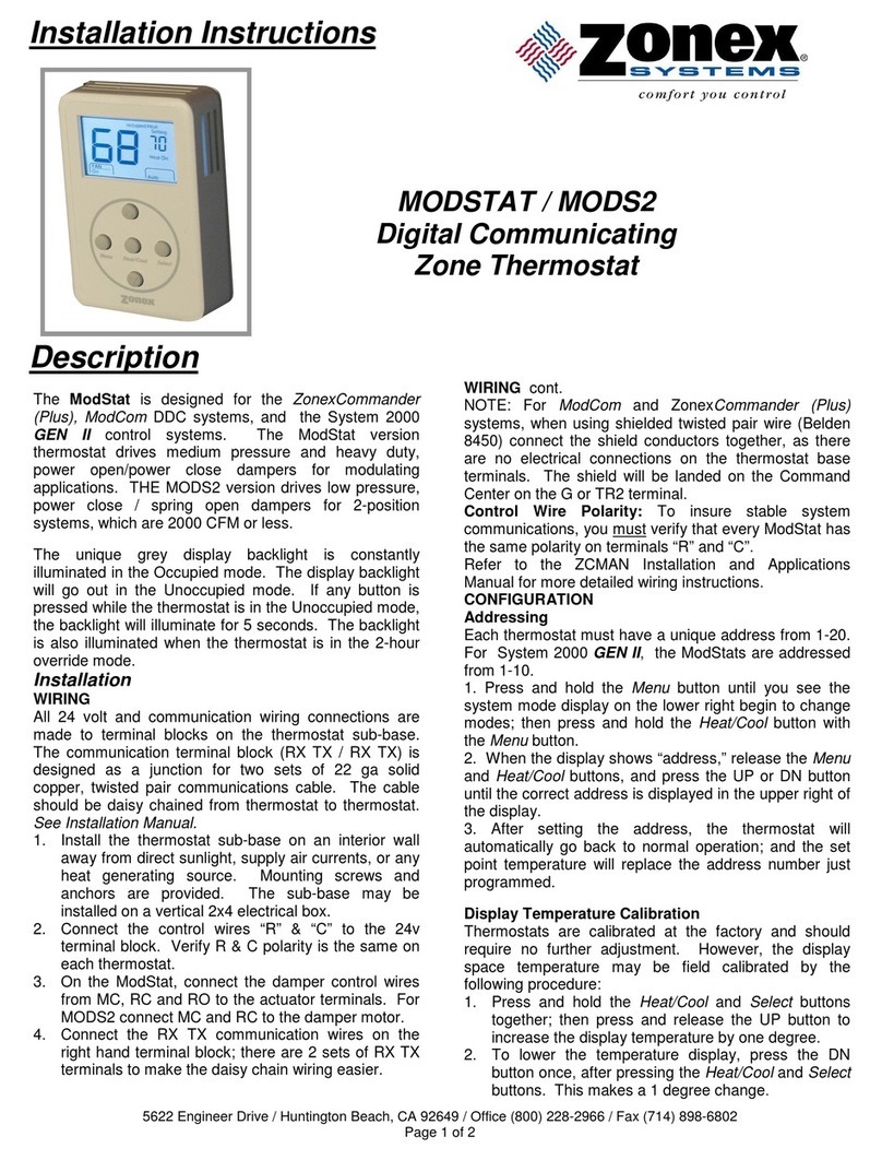 Zonex MODSTAT / MODS2 installation instructions