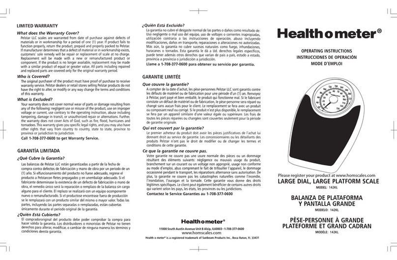 Health O Meter 142KL operating instructions