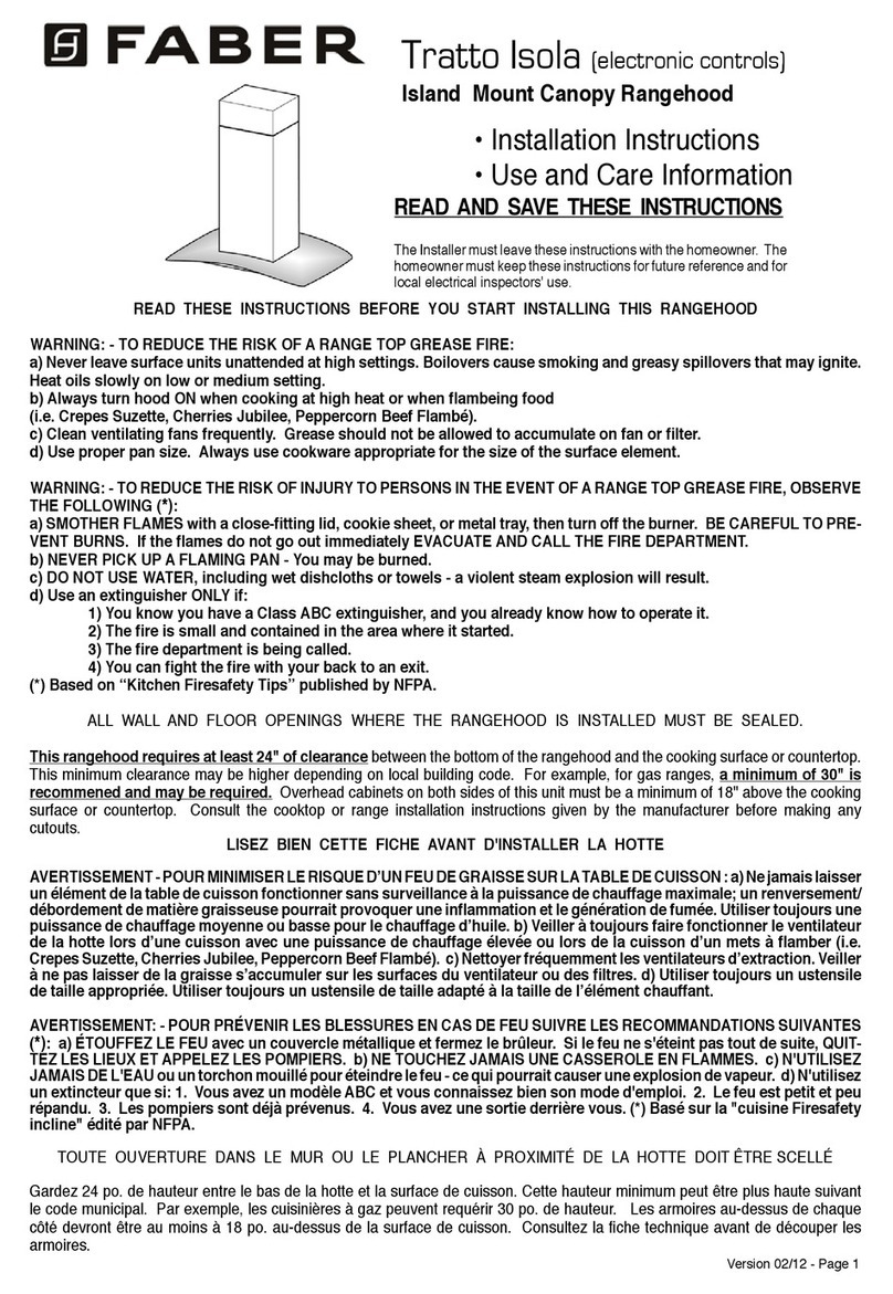 Faber Tratto Isola installation instructions Faber Tratto Isola installation instructions