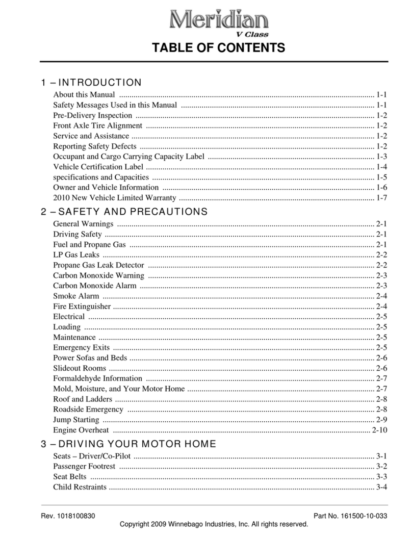 Winnebago 2010 Meridian V Class User manual