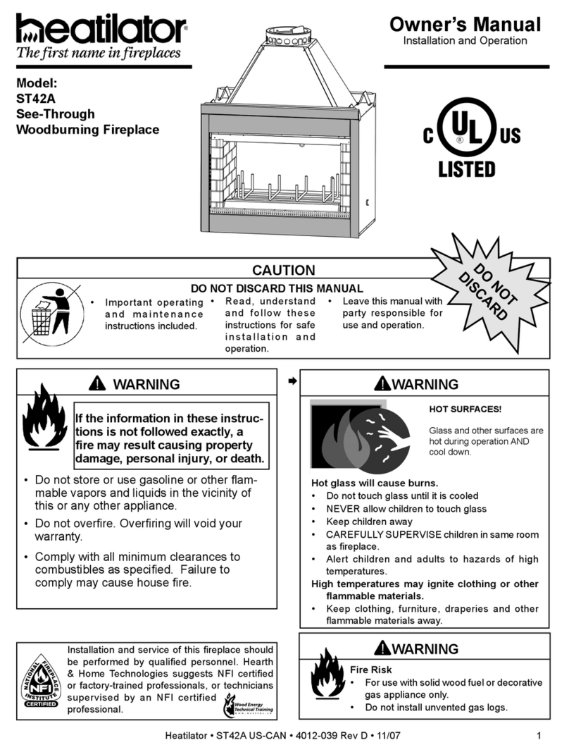 Heatilator ST42A User manual