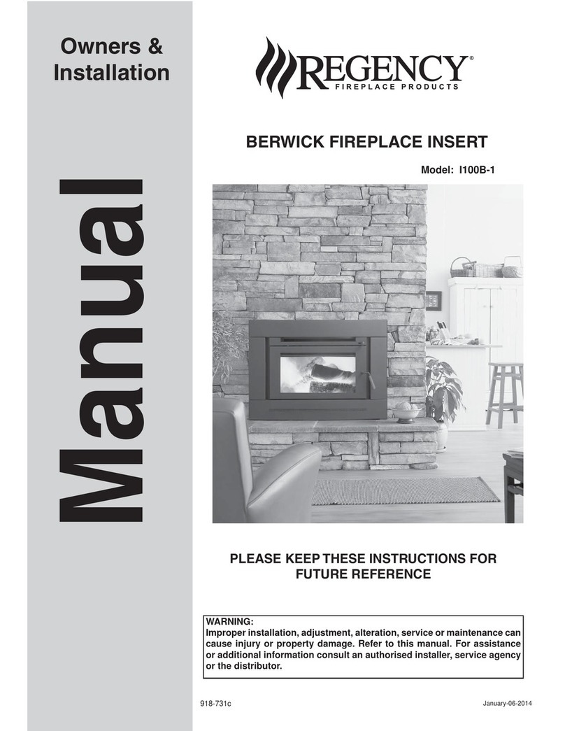 Regency Fireplace Products I100B-1 Owners & installation manual