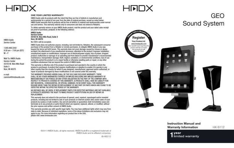 HMDX HX-S112 Instruction Manual
