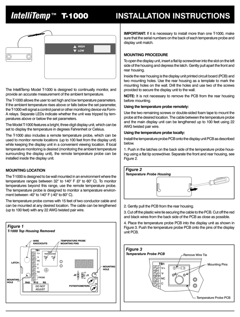 IntelliSense Intellitemp T-1000 User manual