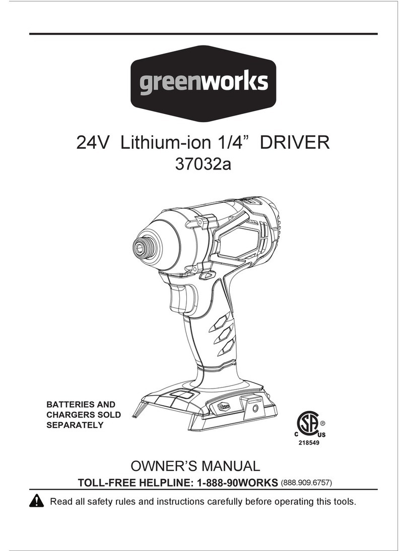 GreenWorks 37032a owner's manual