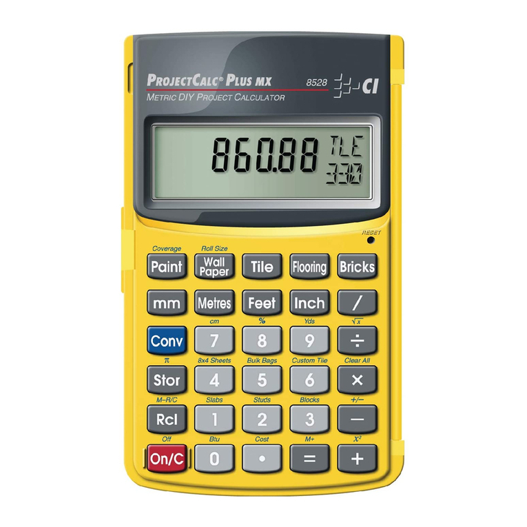 Calculated Industries ProjectCalc Plus MX 8528 User manual