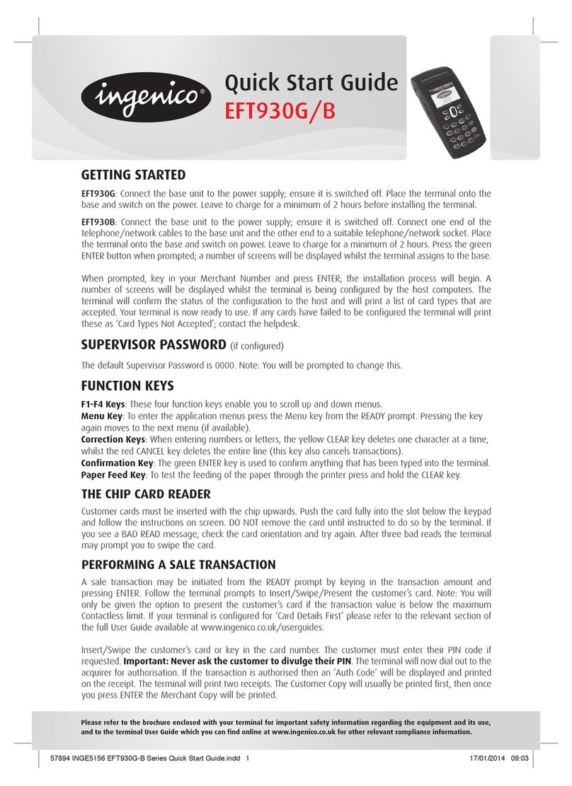 Ingenico EFT930G quick start guide