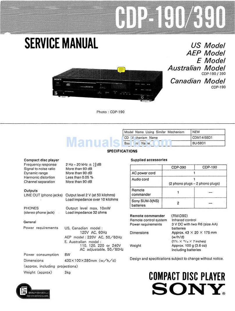 Sony CDP-190 User manual