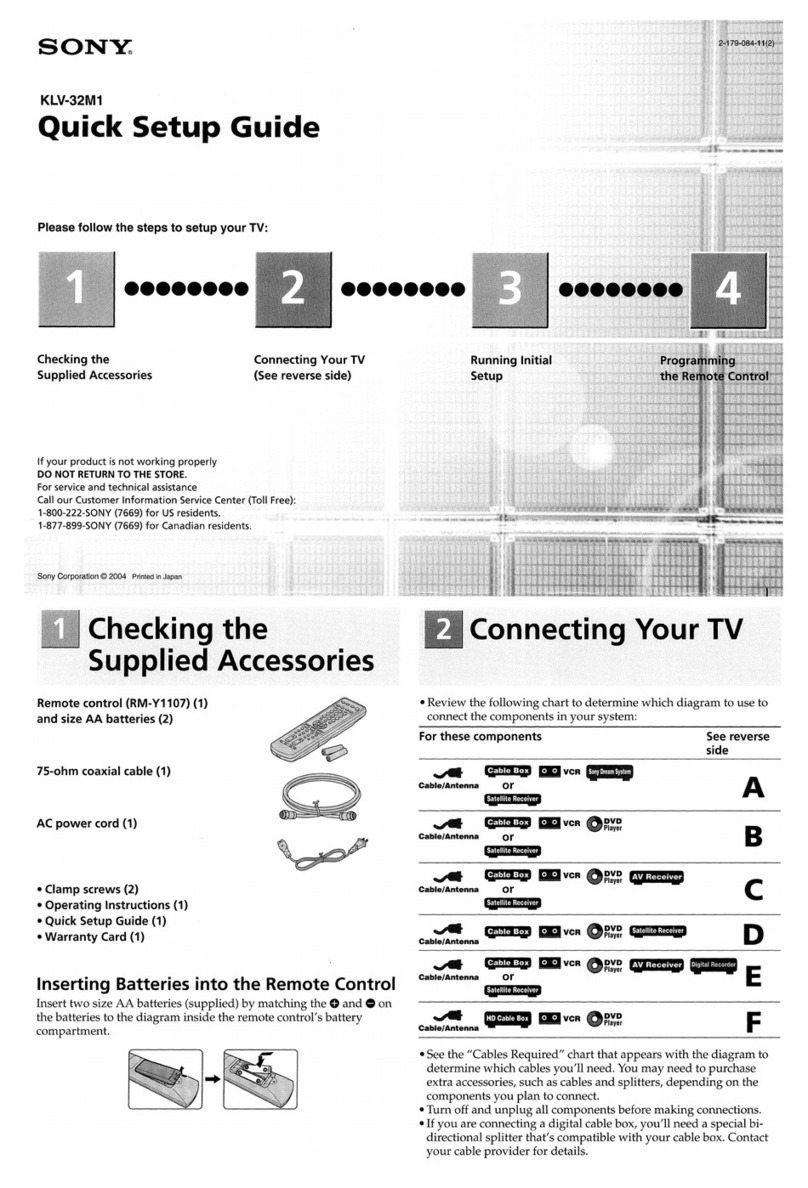 Sony KLV-32M1 - 32" Lcd Wega Color Tv User manual