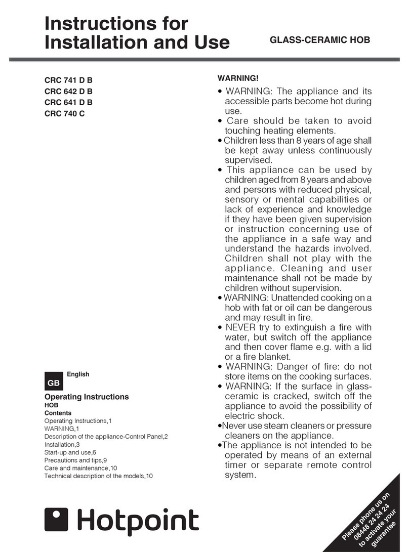 Hotpoint CRC 741 D B installation instructions