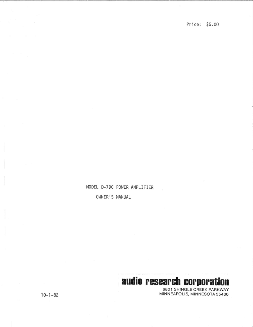 Audio Research D-79C User manual