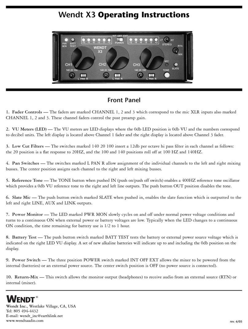 Wendt X3 operating instructions