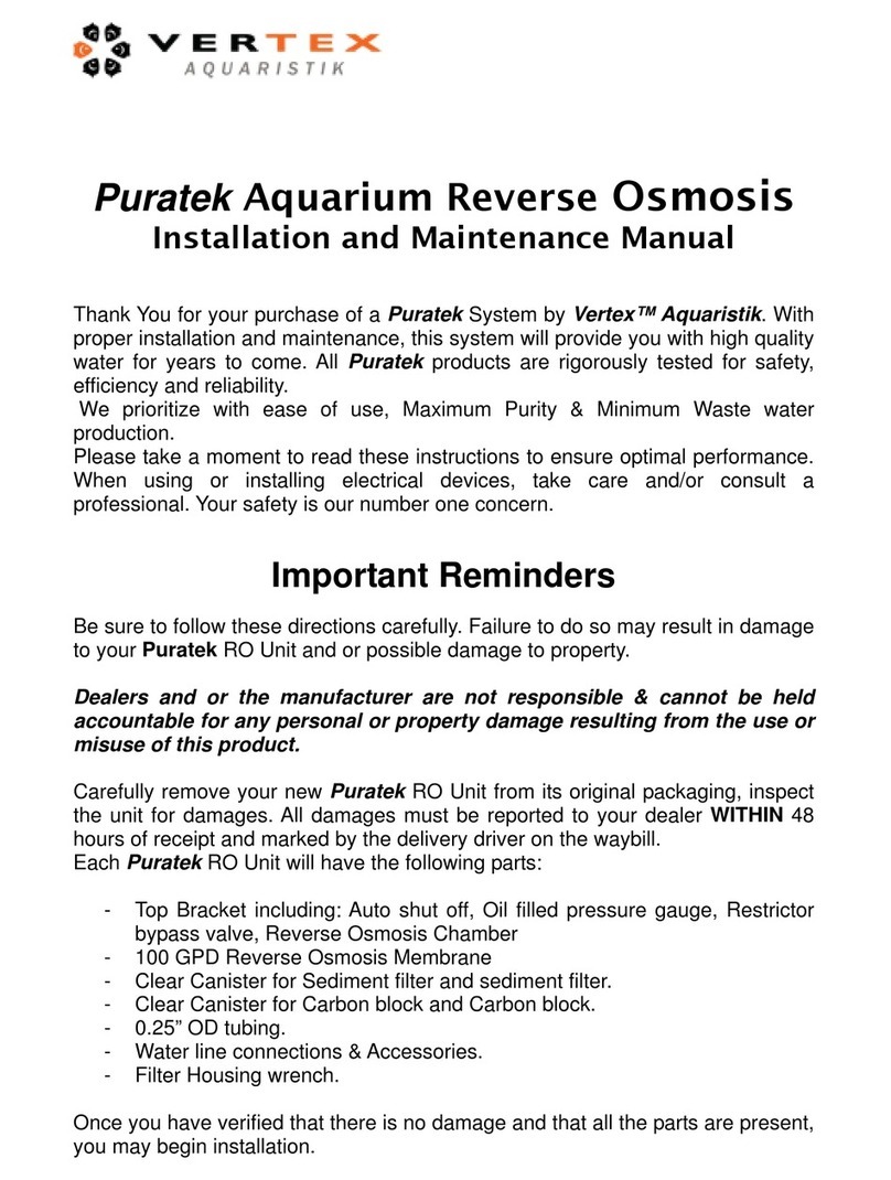 Vertex Puratek Installation and maintenance manual Vertex Puratek Installation and maintenance manual