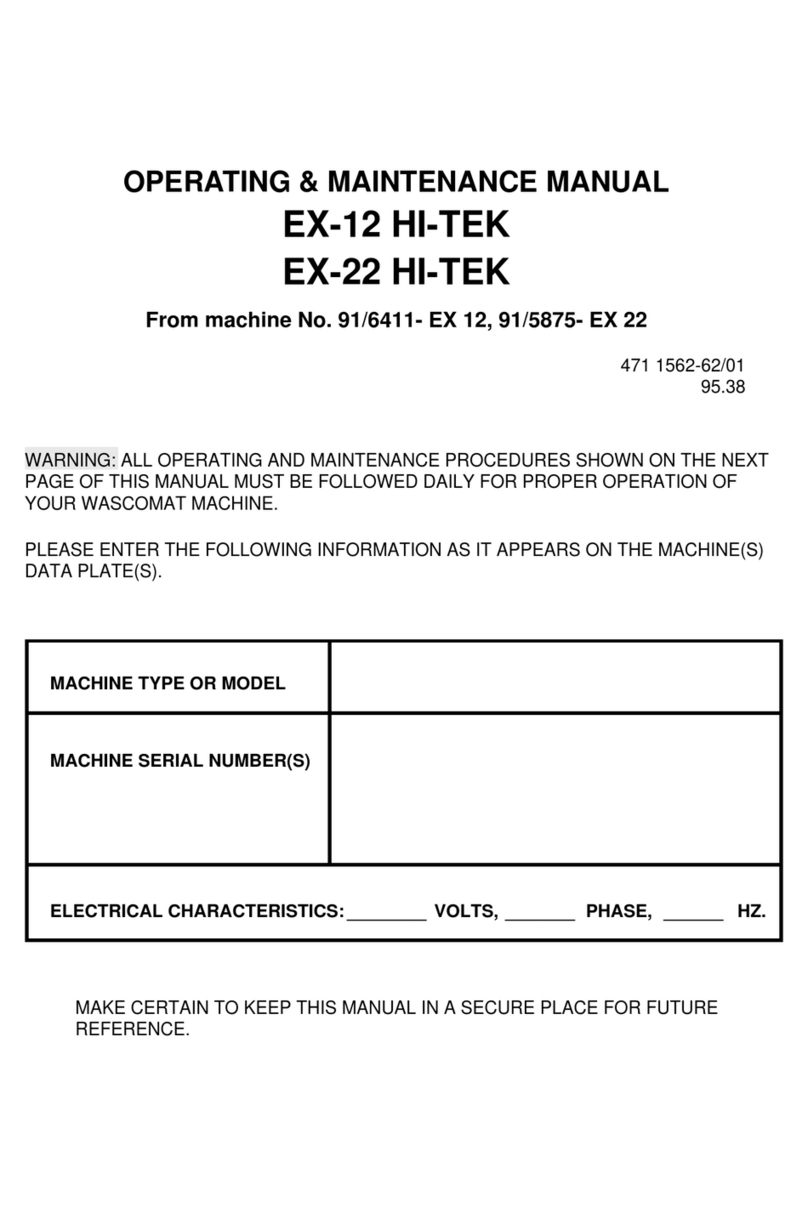 Wascomat EX-12 HI-TEK Installation and operation manual