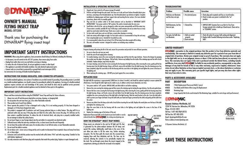 Dynamic DynaTrap DT1200 owner's manual