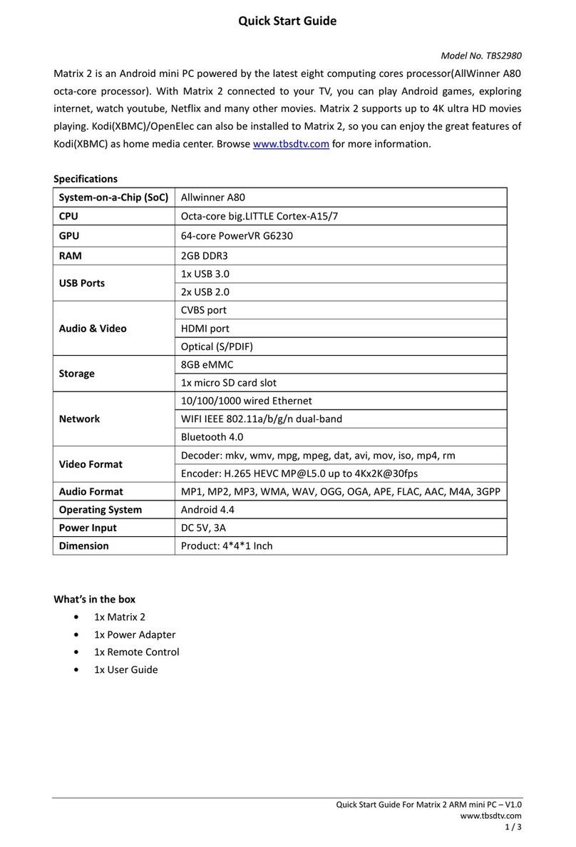 TBS technologies Matrix 2 TBS2980 User manual