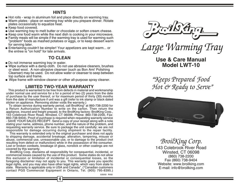 Broil King LWT-10 User manual