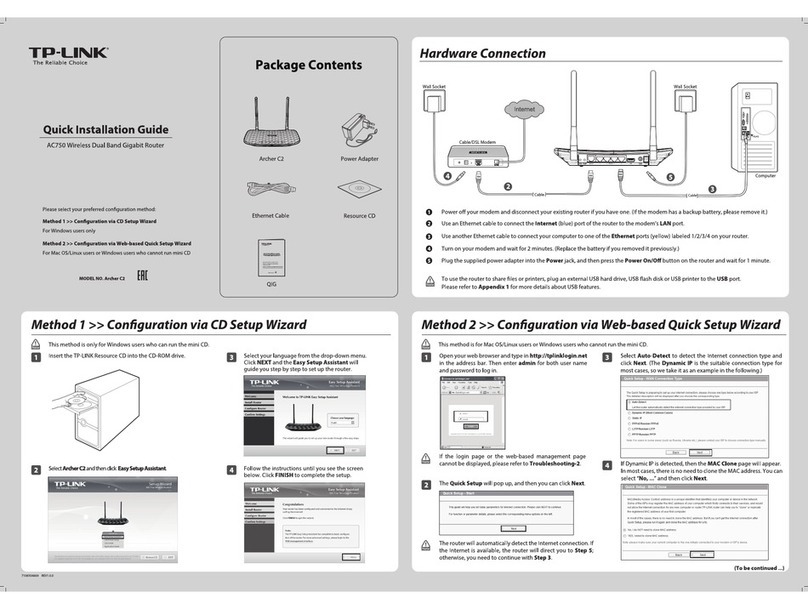 TP-Link Archer C2 Quick installation guide