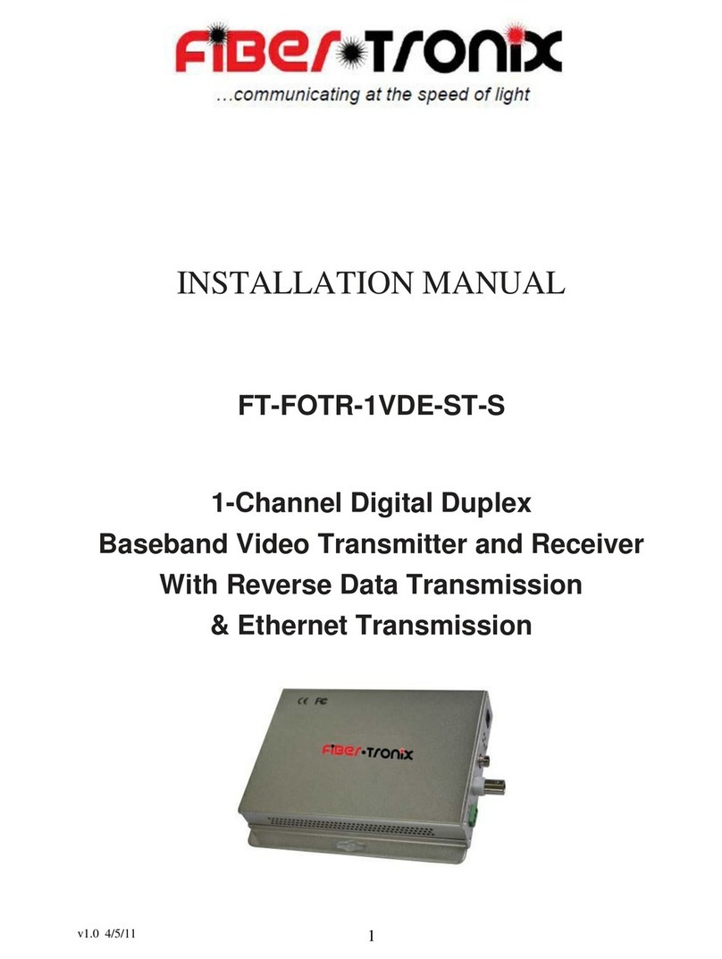 Fiber Tronix FT-FOTR-1VDE-ST-S installation manual