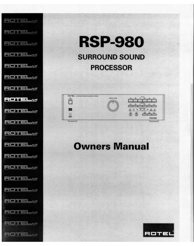 Rotel Dolby Pro Logic RSP 980 owner's manual