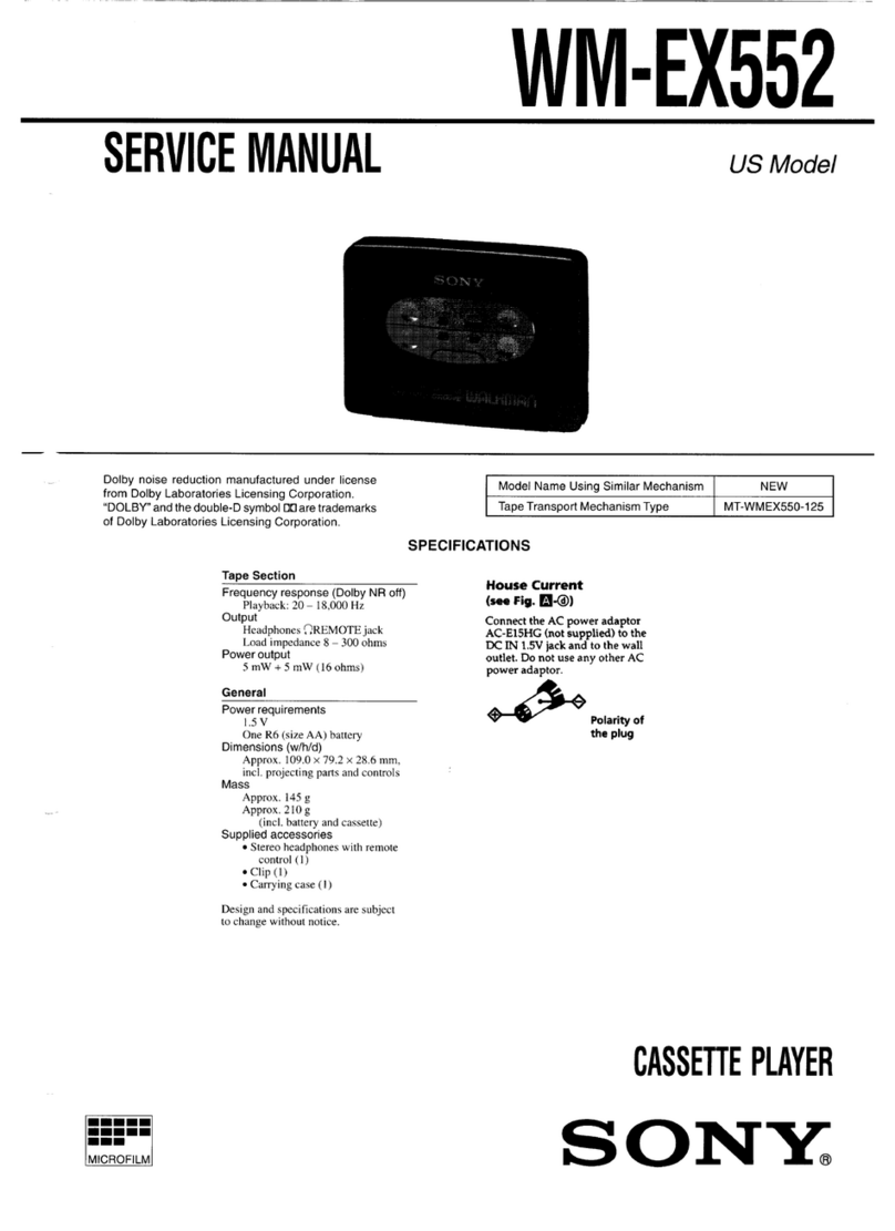Sony Walkman WM-EX552 User manual