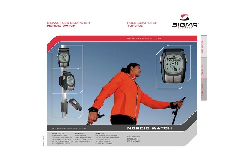 Sigma NORDIC WATCH User manual Sigma NORDIC WATCH User manual