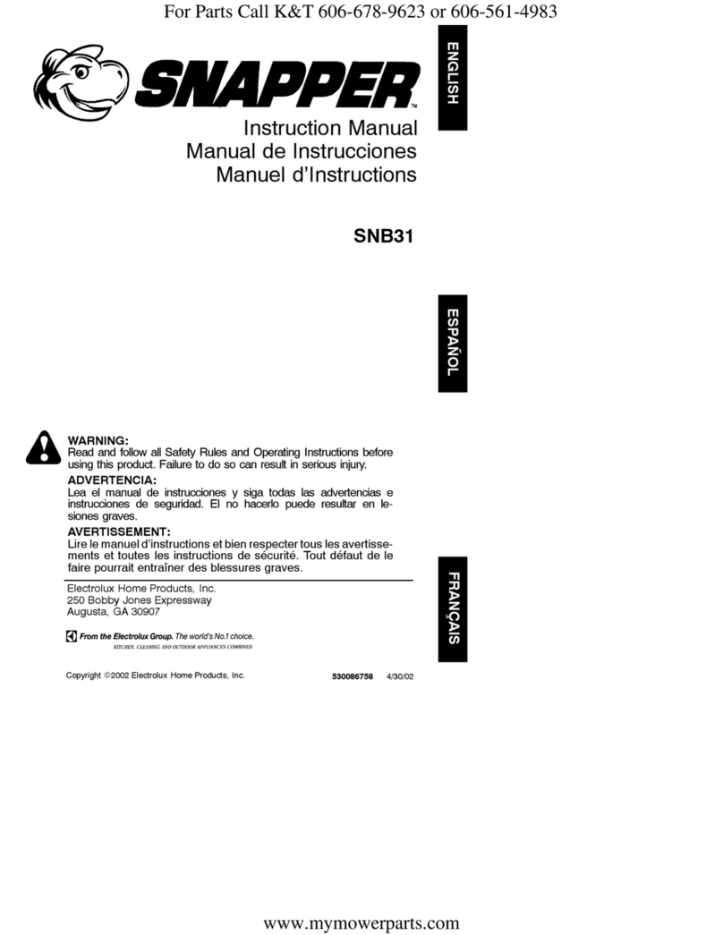 Snapper SNB31 User manual Snapper SNB31 User manual